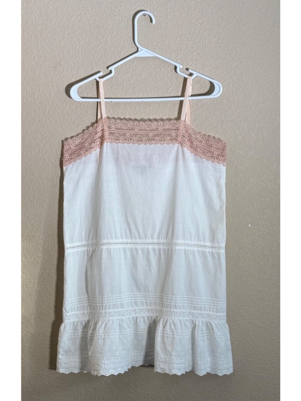 Princesse Tam Tam Slip Dress Lace Trim White Romantic Vintage Inspired - Picture 5 of 8
